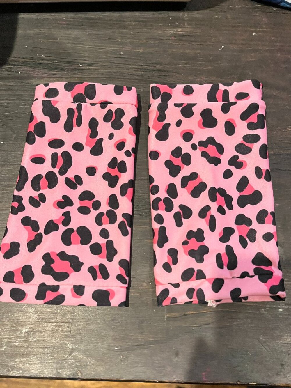 Handmade Pink Leopard Print Wrist Cuffs